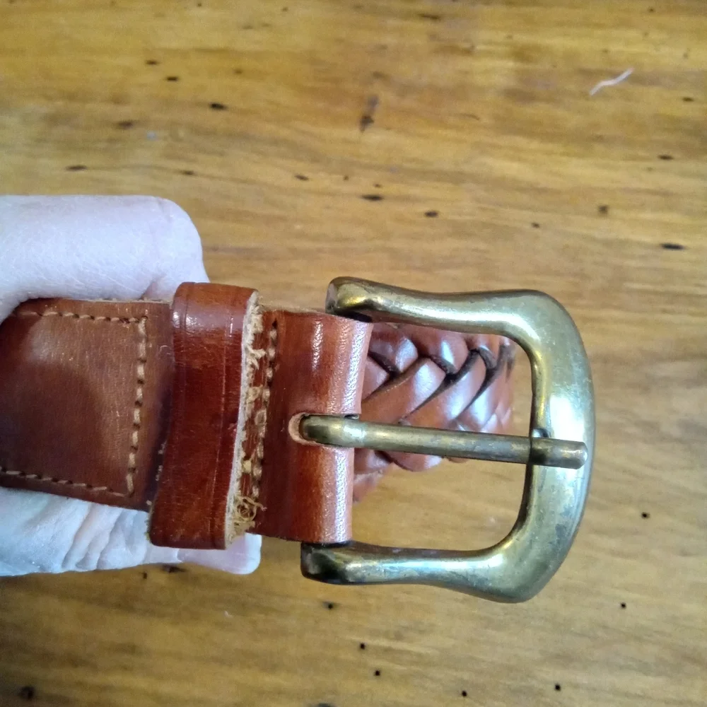 Brown Braided Leather Belt stylish braided